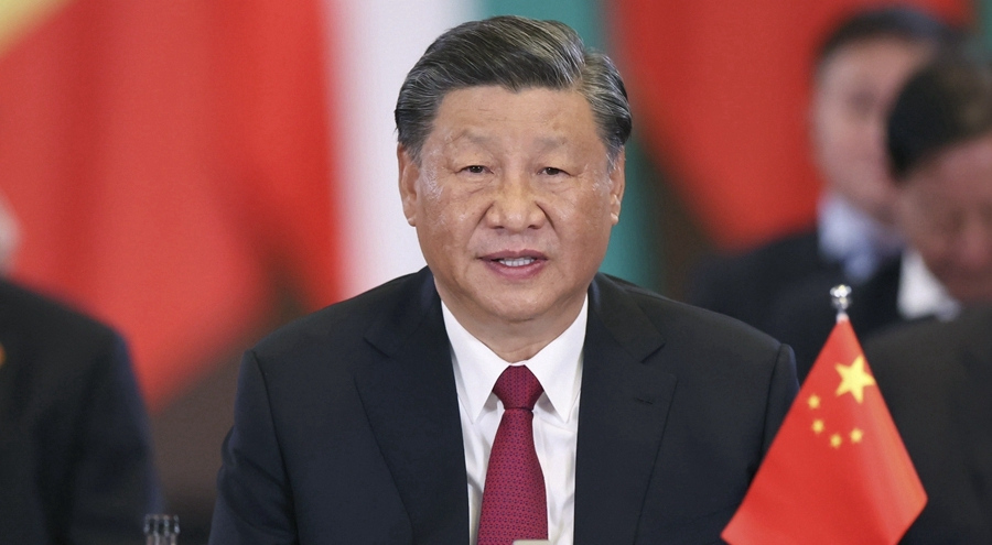 習(xí)近平和南非總統(tǒng)拉馬福薩共同主持中非領(lǐng)導(dǎo)人對話會(huì)